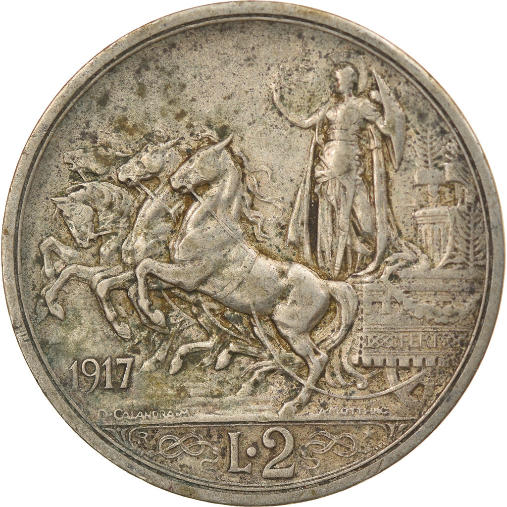 Moneta, Italia, Vittorio Emanuele III, 2 Lire, 1917, Rome, BB, Argento, KM:55
