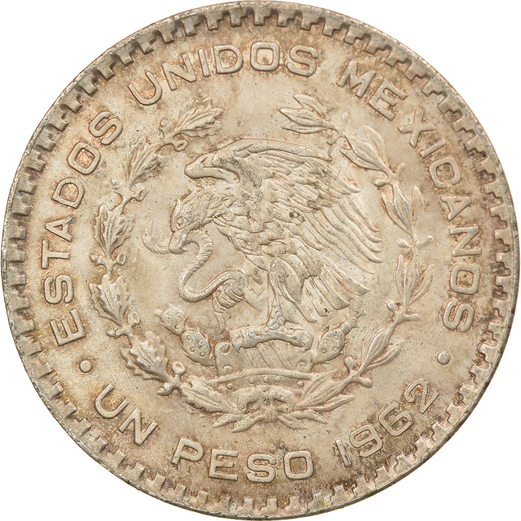 Coin, Mexico, Peso, 1962, Mexico City, EF(40-45), Silver, KM:459
