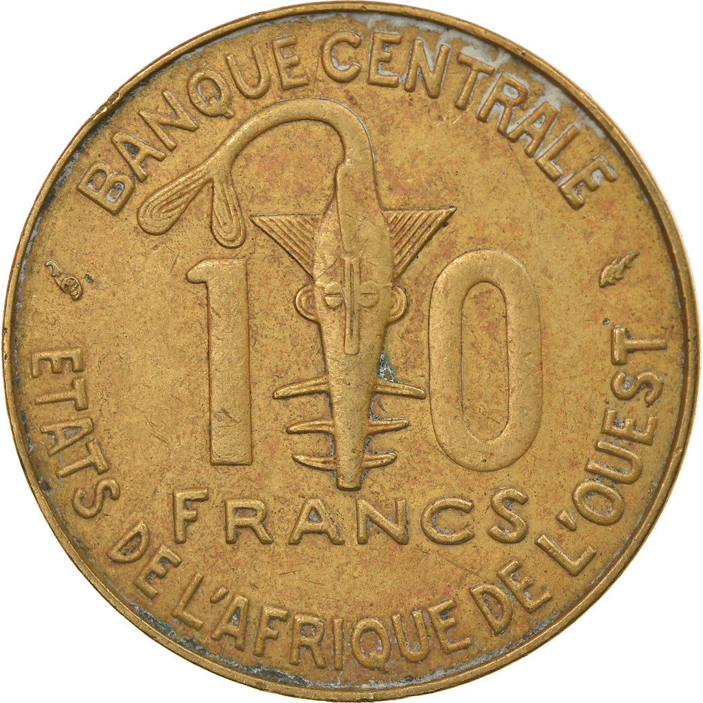 Monnaie, West African States, 10 Francs, 1980, TTB, Aluminum-Nickel-Bronze