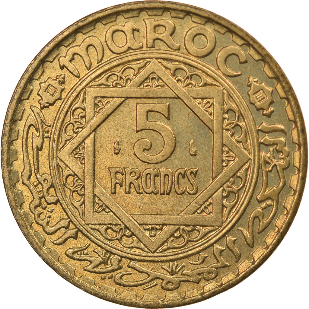 Coin, Morocco, Mohammed V, 5 Francs, 1945/AH1365, Paris, MS(63)