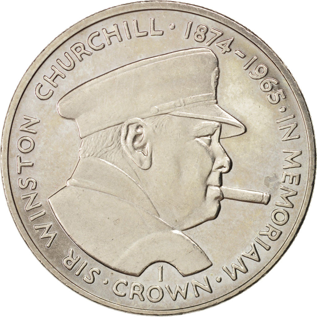 ISLE OF MAN, Crown, 1990, Pobjoy Mint, KM #283, AU(55-58), Copper-Nickel, 38.5,.