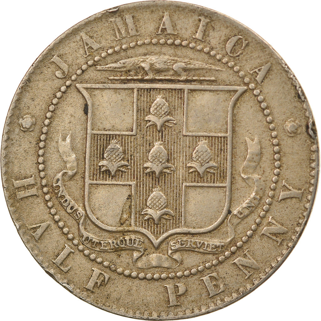Coin, Jamaica, George V, 1/2 Penny, 1916, Franklin Mint, VF(30-35)
