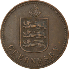 Coin, Guernsey, 2 Doubles, 1914, Heaton, Birmingham, EF(40-45), Bronze Plated