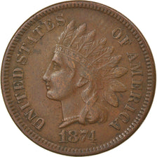 Coin, United States, Indian Head Cent, Cent, 1874, U.S. Mint, Philadelphia