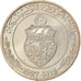 Moneta, Tunisia, 1/2 Dinar, 1997/AH1418, Paris, AU(55-58), Miedź-Nikiel, KM:346