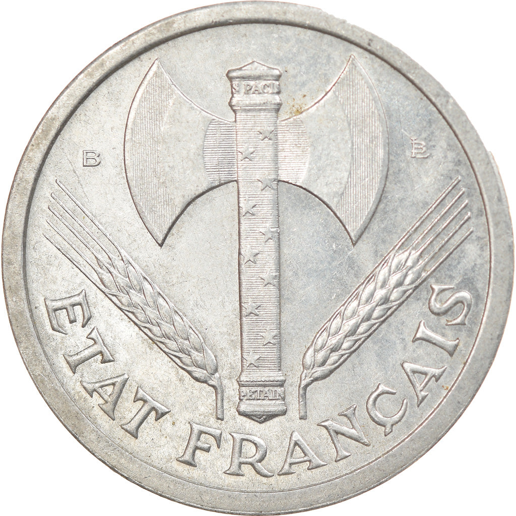 Moneta, Francia, Bazor, 2 Francs, 1943, Beaumont - Le Roger, SPL-, Alluminio