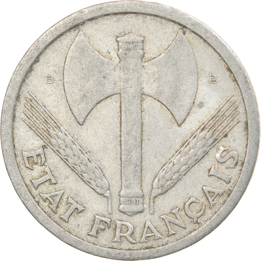 Moeda, França, Bazor, 2 Francs, 1943, Beaumont - Le Roger, VF(30-35)