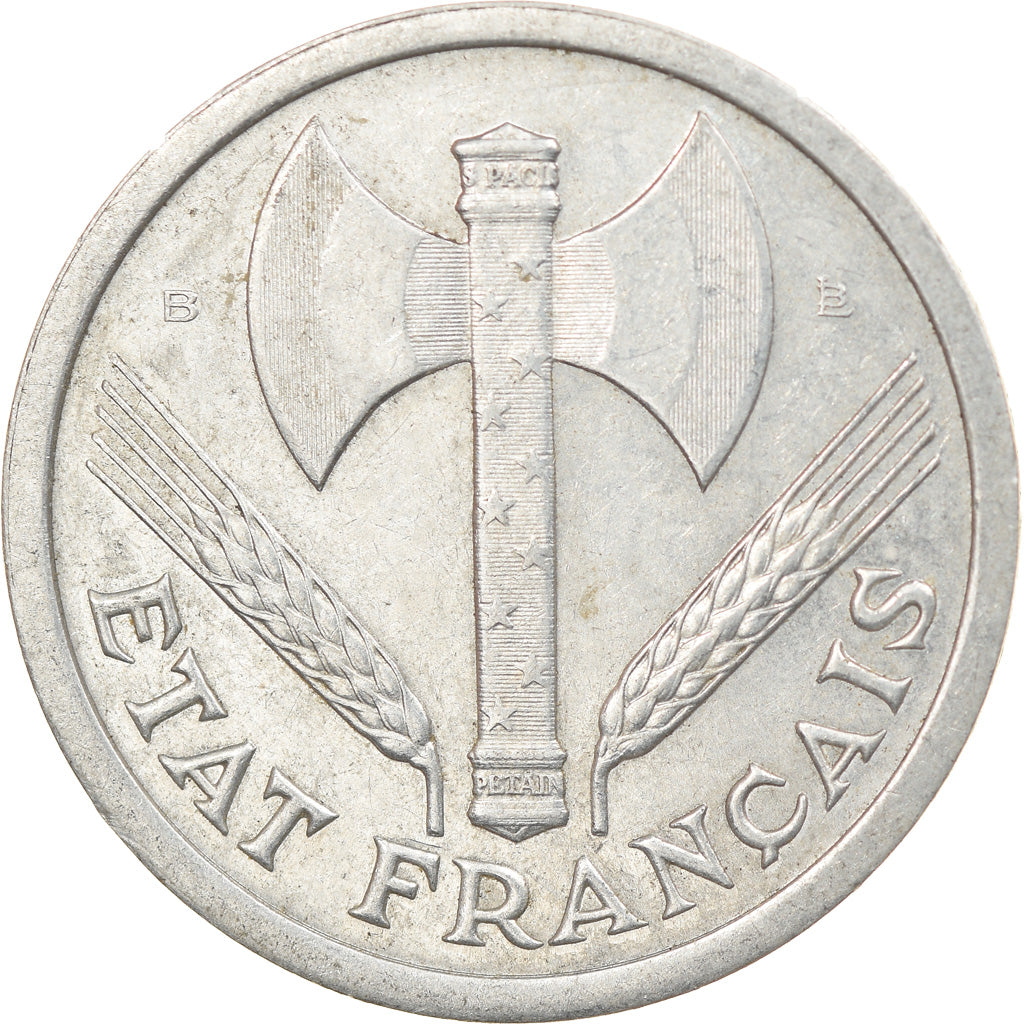 Monnaie, France, Bazor, 2 Francs, 1944, Beaumont - Le Roger, SUP, Aluminium