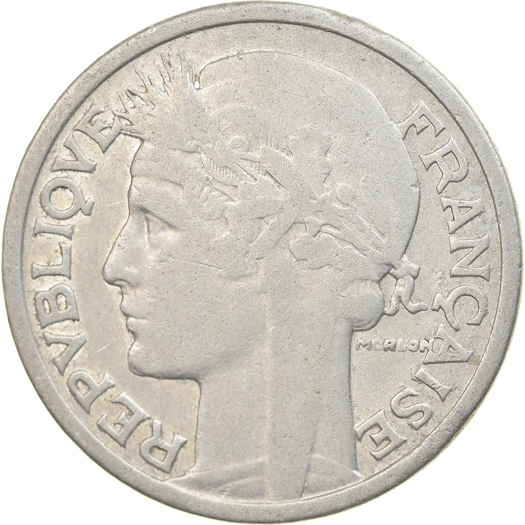 Moeda, França, Morlon, 2 Francs, 1945, Beaumont - Le Roger, VF(30-35)