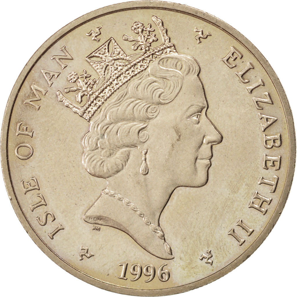 Isola di Man, Elizabeth II, 5 Pounds, 1996, SPL-, Virenium, KM:587