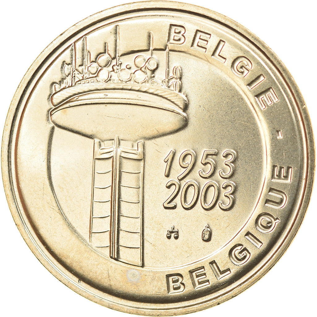 Belgium, Token, 50 ans de la télévision, 2003, MS(63), Cupro-nickel