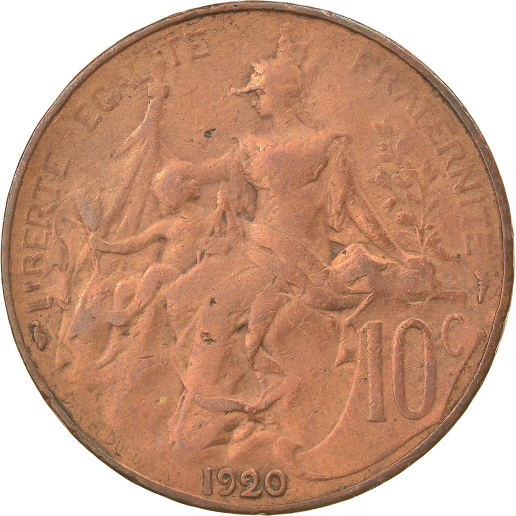 Coin, France, Dupuis, 10 Centimes, 1920, Paris, VF(20-25), Bronze, KM:843
