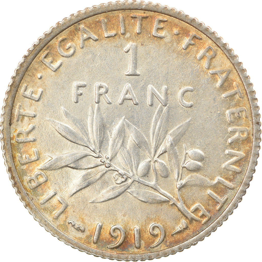 Coin, France, Semeuse, Franc, 1919, Paris, MS(63), Silver, KM:844.1, Gadoury:467