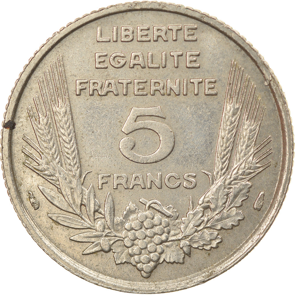 Moneda, Francia, Bazor, 5 Francs, 1933, Paris, MBC+, Níquel, KM:887