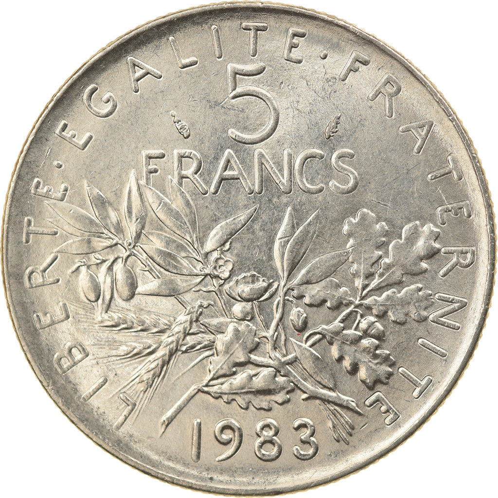 Coin, France, Semeuse, 5 Francs, 1983, Paris, MS(63), Nickel Clad Copper-Nickel