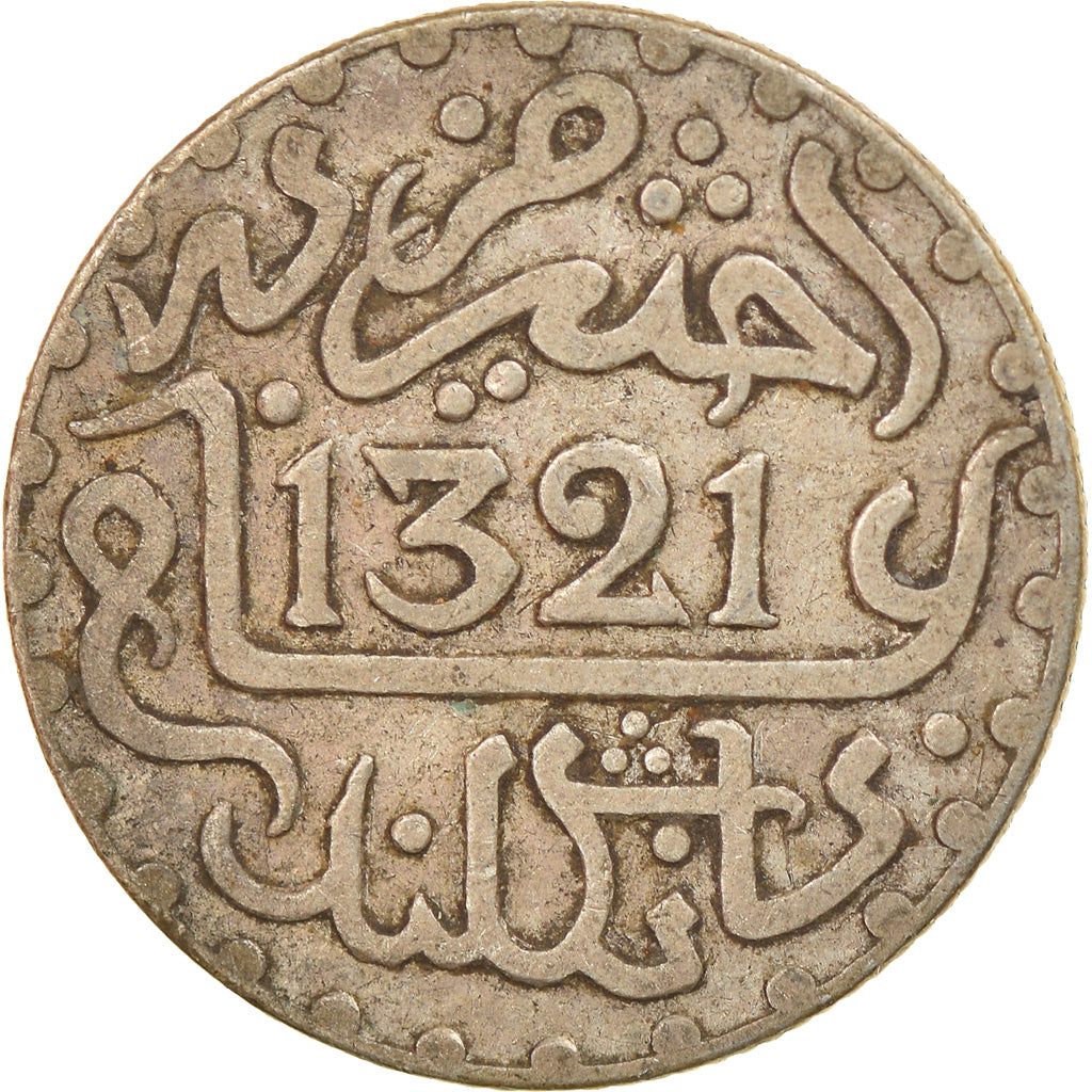 Moneta, Maroko, 'Abd al-Aziz, 1/10 Rial, Dirham, 1903/AH1321, bi-England