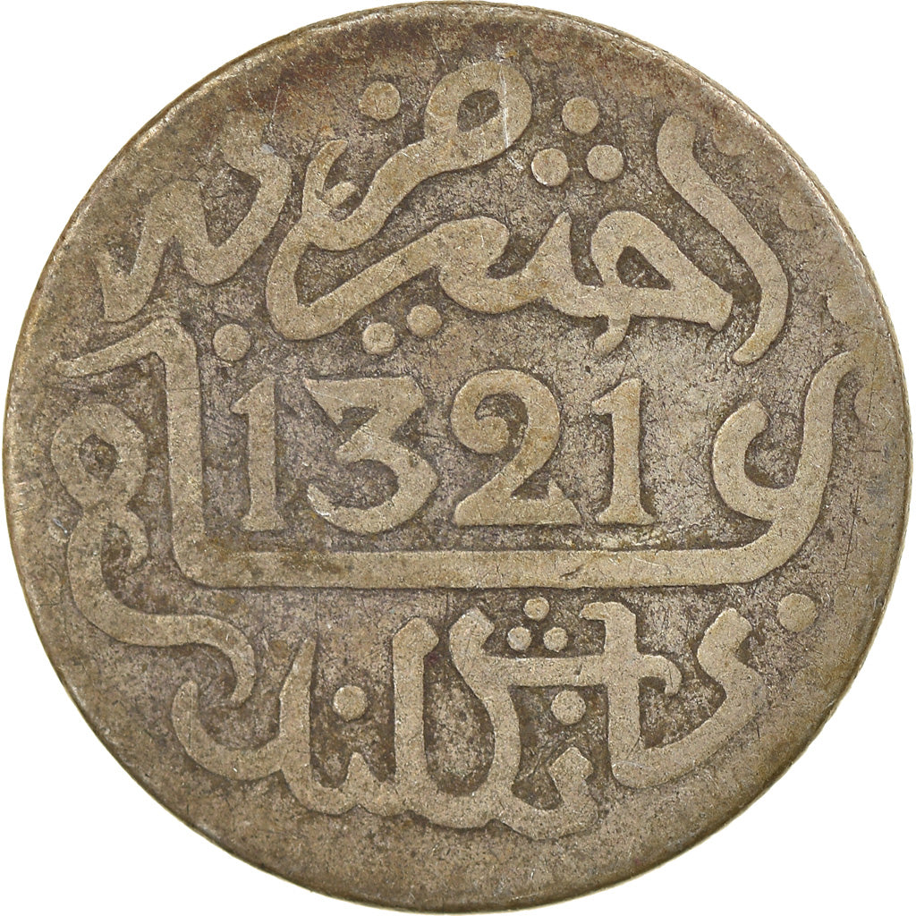 Coin, Morocco, 'Abd al-Aziz, 1/10 Rial, Dirham, 1903/AH1321, bi-England, London