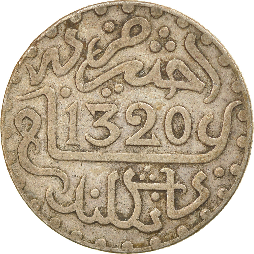 Coin, Morocco, 'Abd al-Aziz, 1/10 Rial, Dirham, 1902/AH1320, bi-England, London