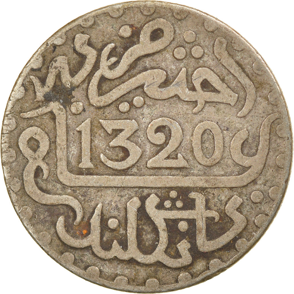 Coin, Morocco, 'Abd al-Aziz, 1/10 Rial, Dirham, 1902/AH1320, bi-England, London