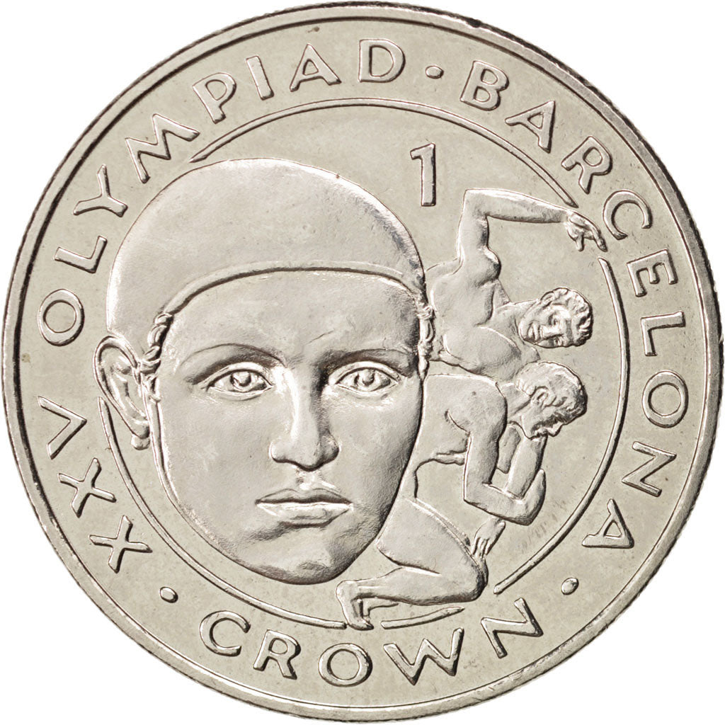 Moneta, Gibilterra, Elizabeth II, Crown, 1991, SPL-, Rame-nichel, KM:70