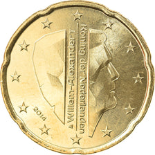 Netherlands, 20 Euro Cent, 2014, Utrecht, MS(65-70), Brass
