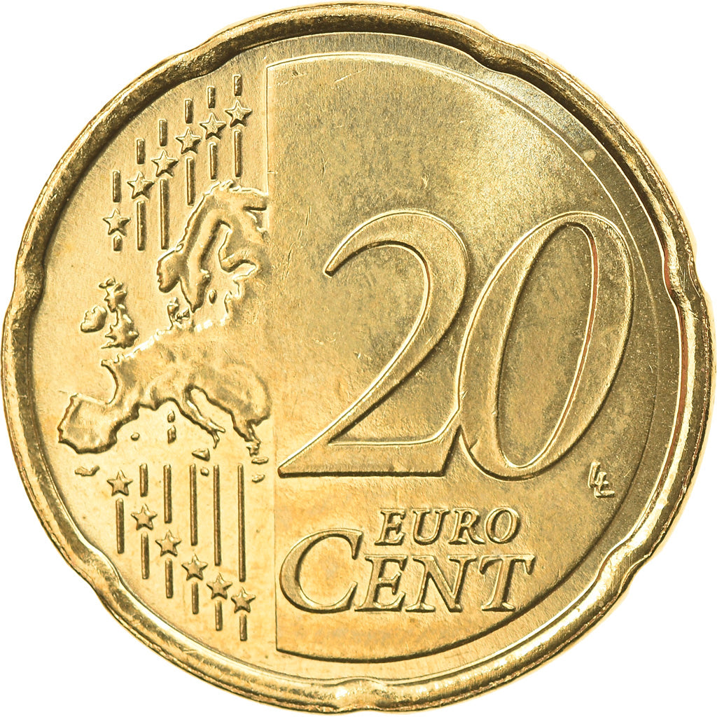 Netherlands, 20 Euro Cent, 2014, Utrecht, MS(65-70), Brass