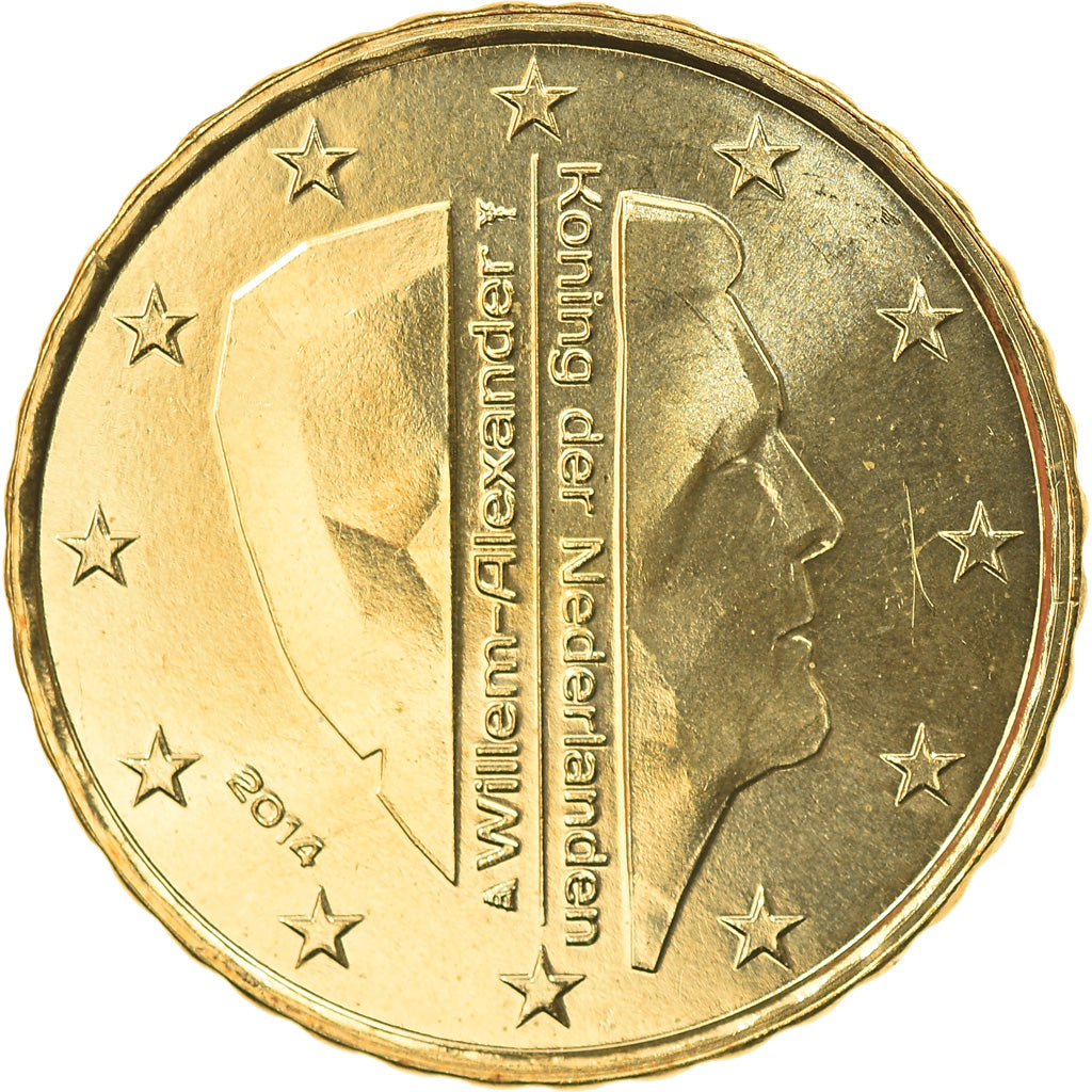 Holandia, 10 Euro Cent, 2014, Utrecht, MS(65-70), Mosiądz