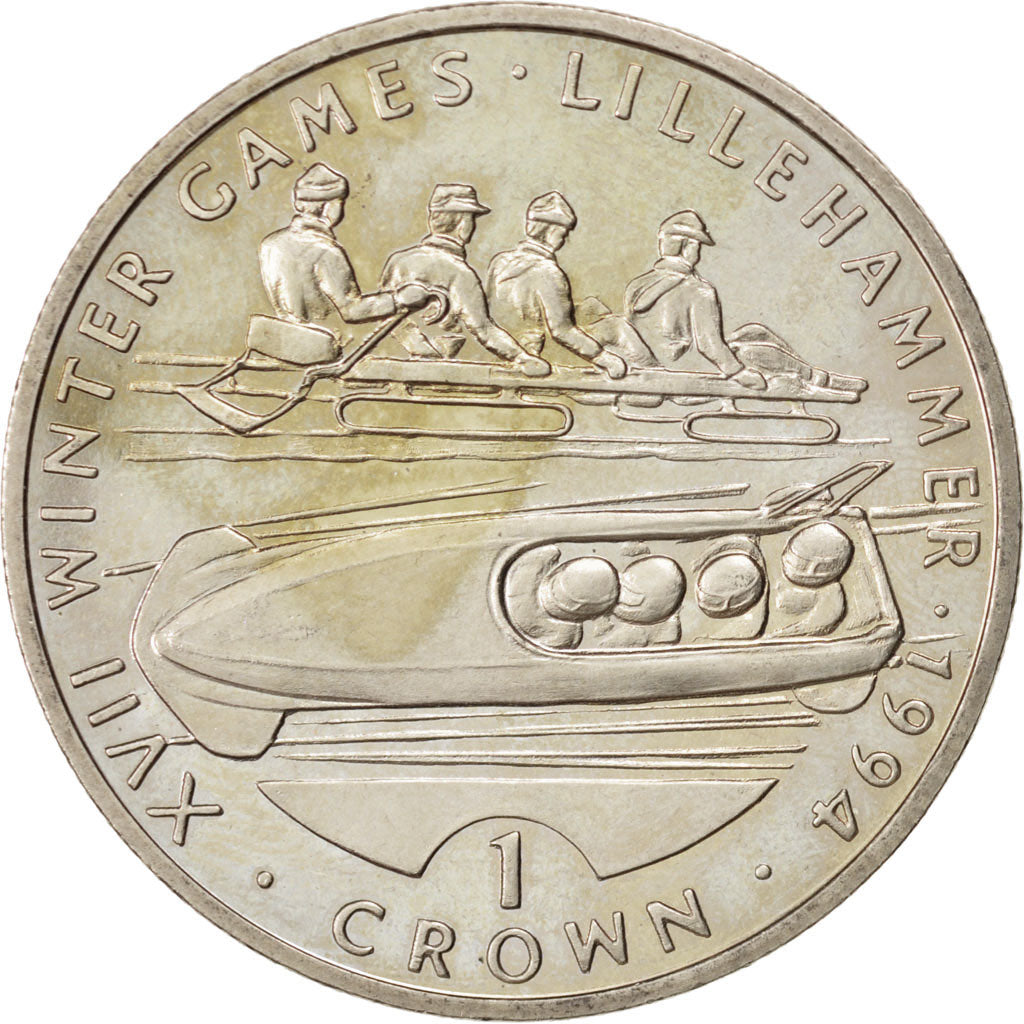 GIBRALTAR, Crown, 1993, KM #147, AU(55-58), Copper-Nickel, 38.8, 28.45