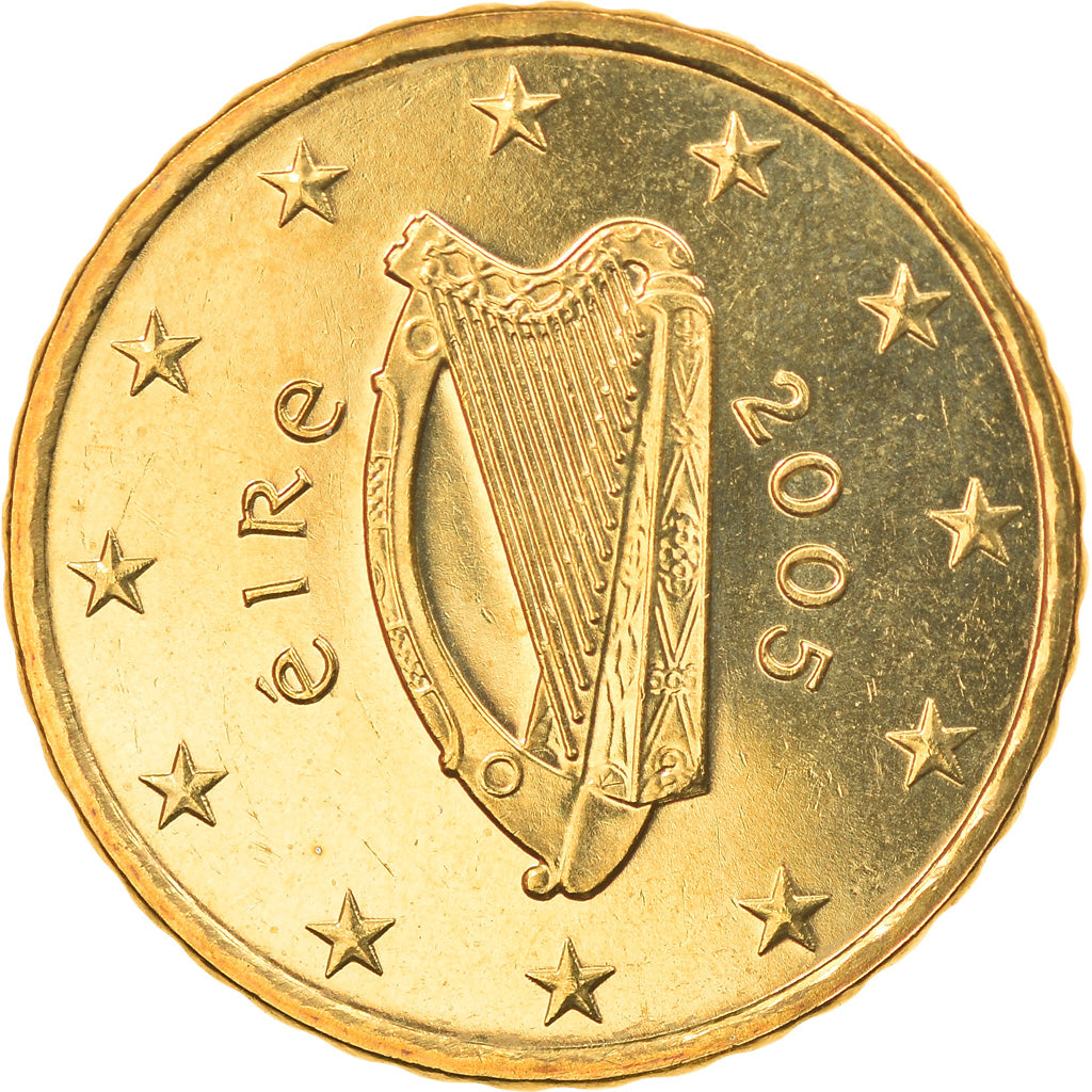 IRELAND REPUBLIC, 10 Euro Cent, 2005, Sandyford, MS(65-70), Brass, KM:35