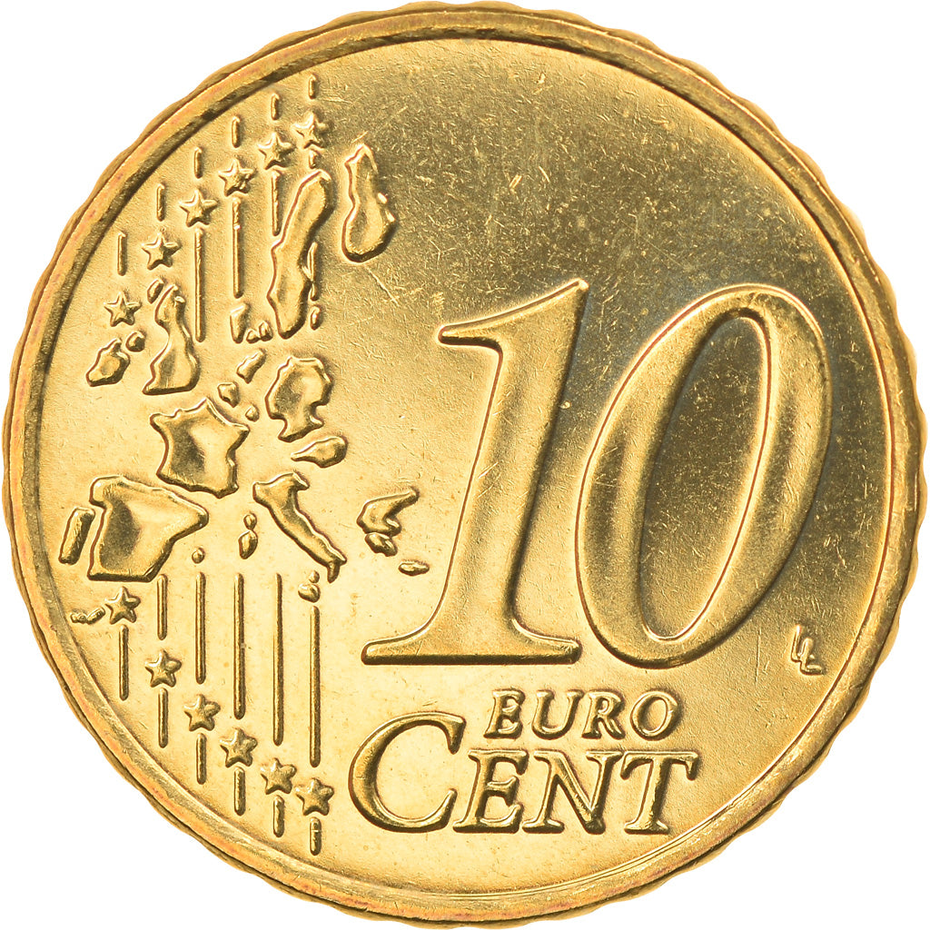 IRELAND REPUBLIC, 10 Euro Cent, 2005, Sandyford, MS(65-70), Brass, KM:35