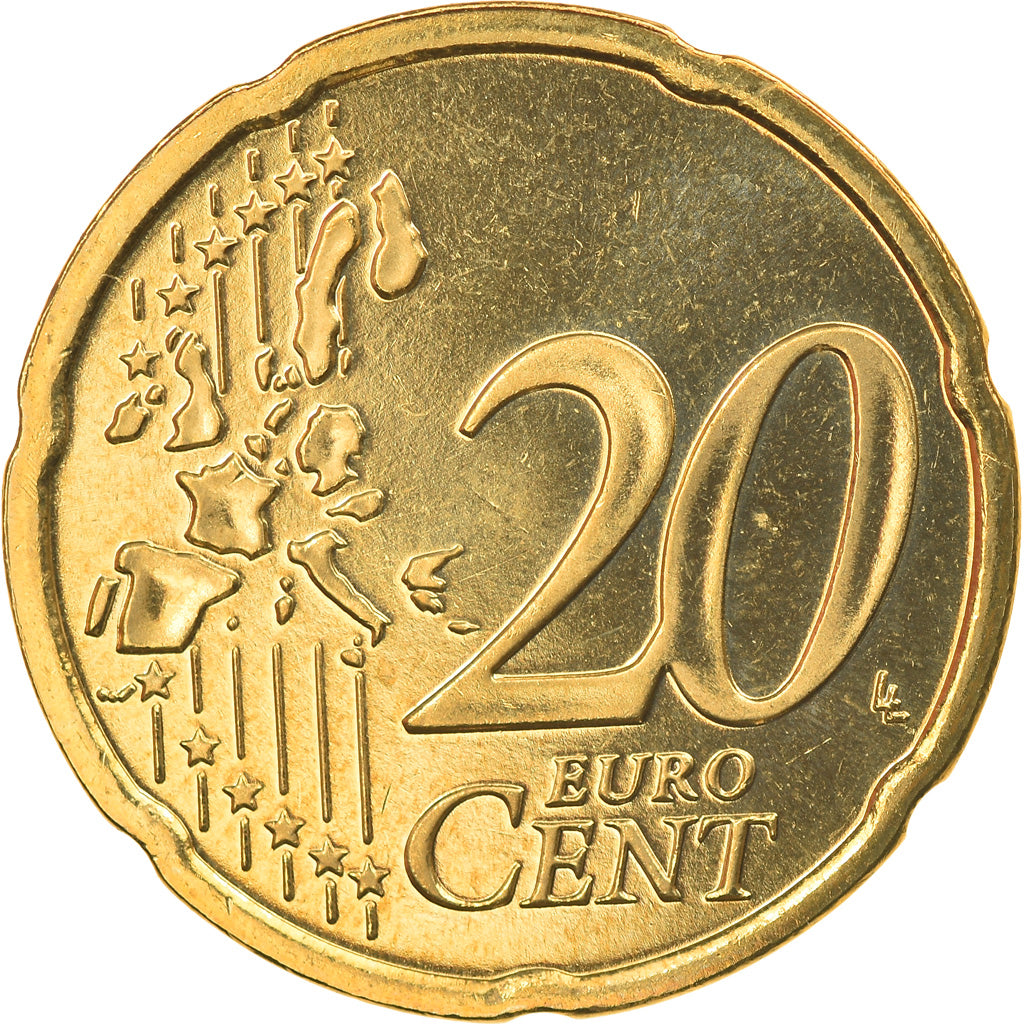 REPÚBLICA DE IRLANDA, 20 Euro Cent, 2005, Sandyford, FDC, Latón, KM:36