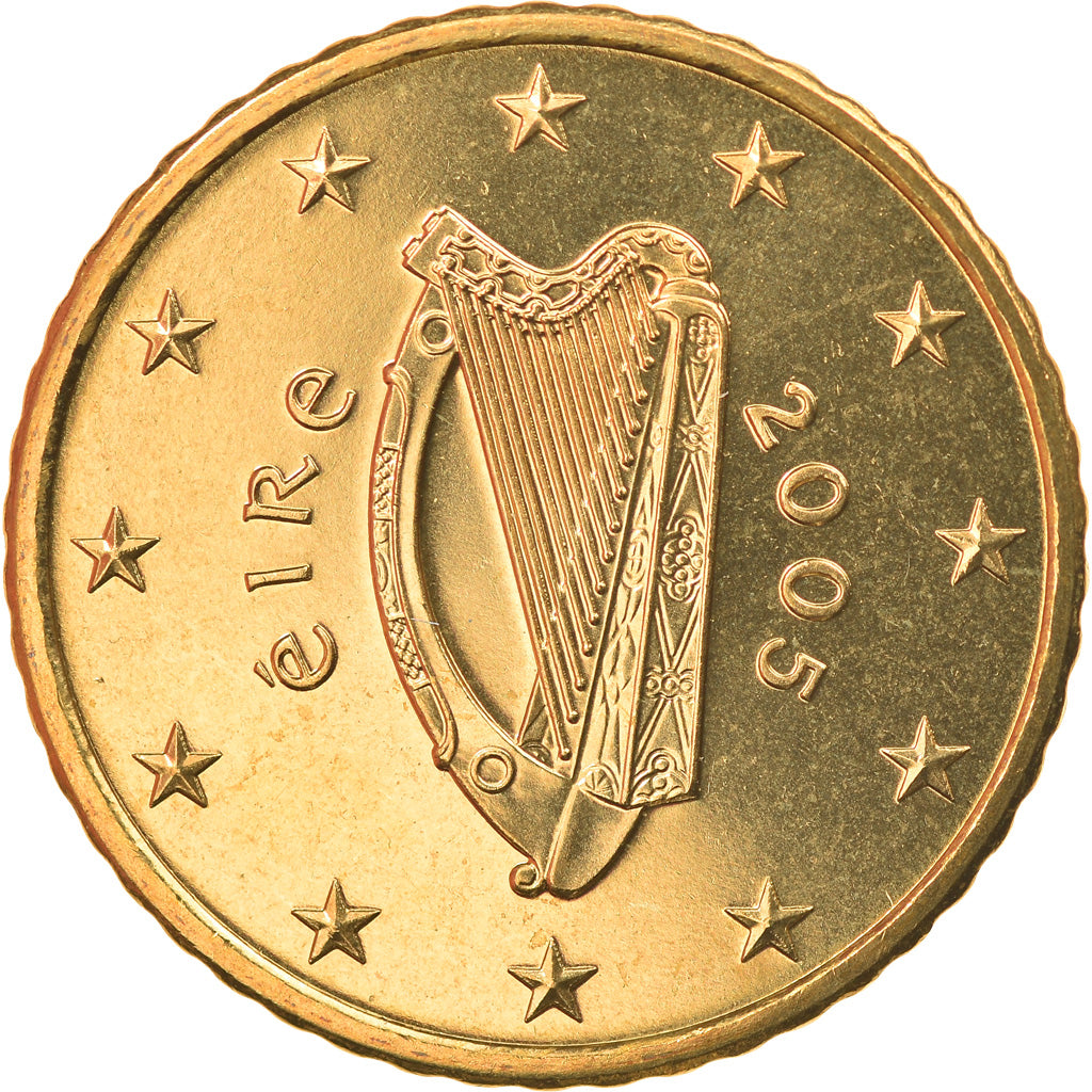 IRELAND REPUBLIC, 50 Euro Cent, 2005, Sandyford, MS(65-70), Brass, KM:37