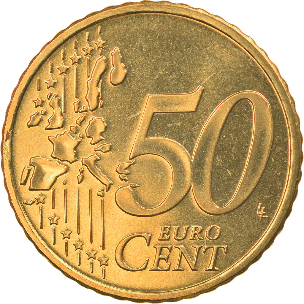 IRELAND REPUBLIC, 50 Euro Cent, 2005, Sandyford, MS(65-70), Brass, KM:37