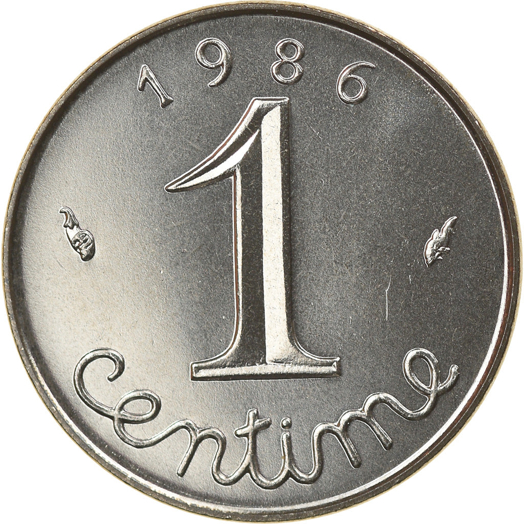 Moeda, França, Épi, Centime, 1986, Paris, MS(65-70), Aço Inoxidável, KM:928