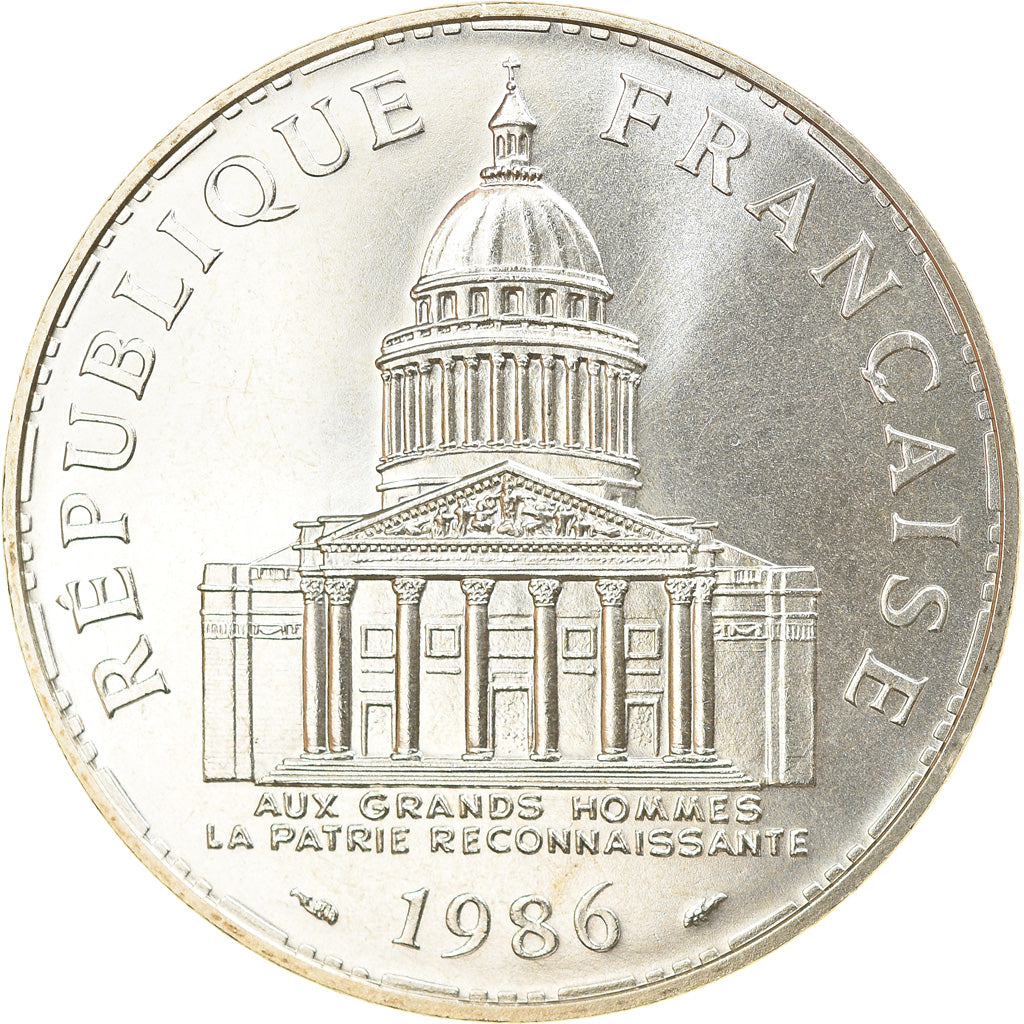 Munten, Frankrijk, Panthéon, 100 Francs, 1986, Paris, FDC, Zilver, KM:951.1