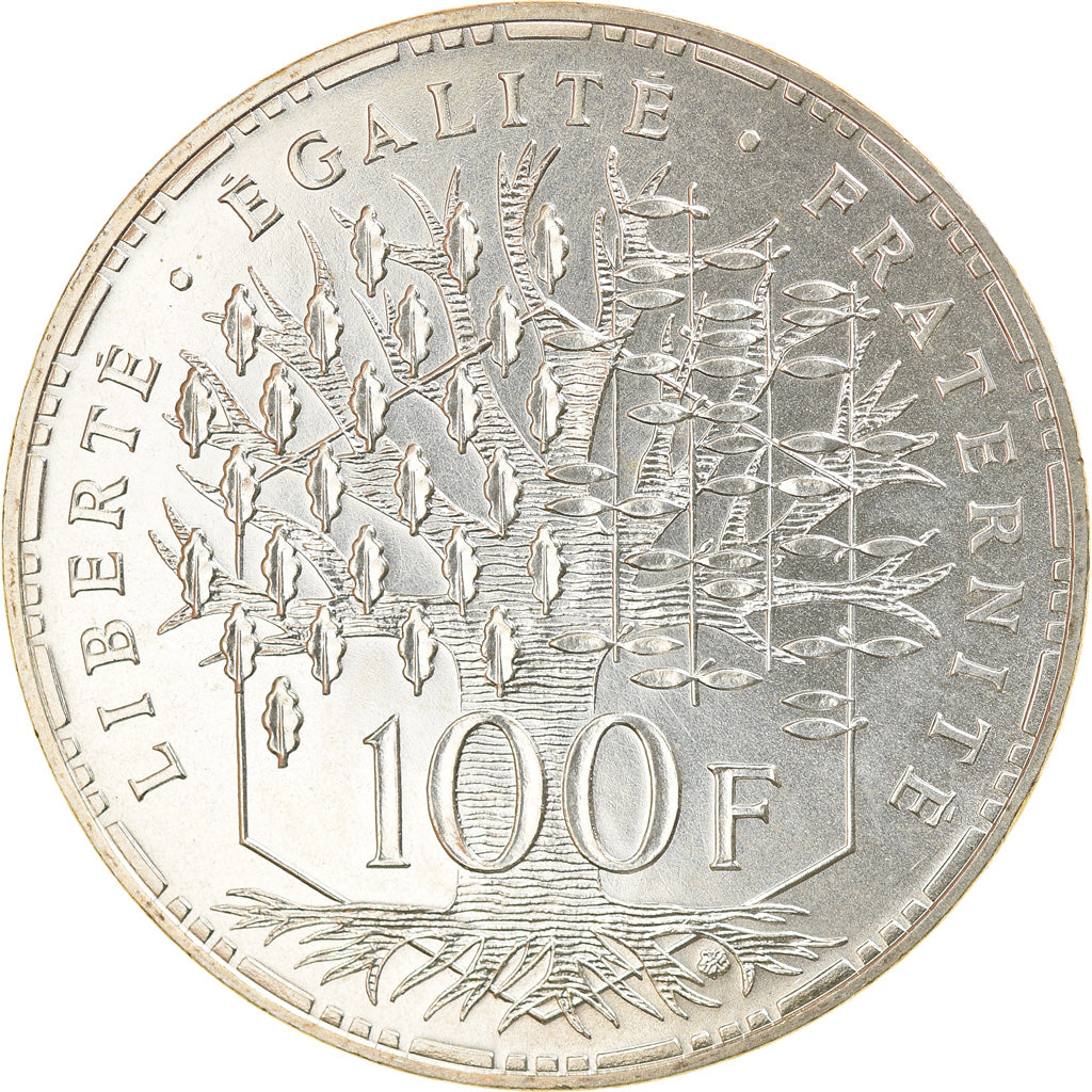 Munten, Frankrijk, Panthéon, 100 Francs, 1986, Paris, FDC, Zilver, KM:951.1