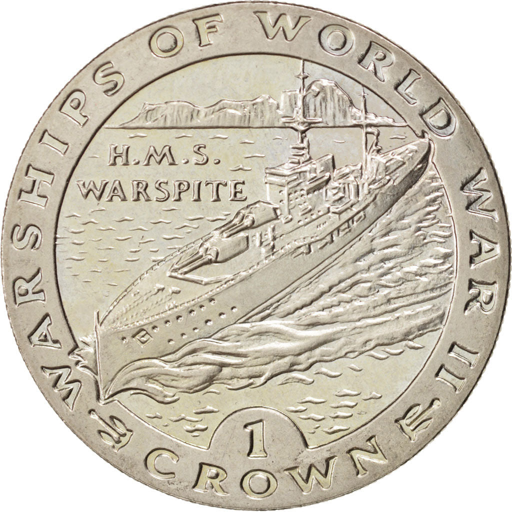 GIBRALTAR, Crown, 1993, KM #117, MS(60-62), Copper-Nickel, 38.8, 28.45