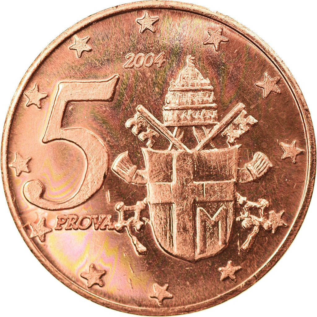 Vatican, 5 Euro Cent, 2004, unofficial private coin, MS(63), Copper