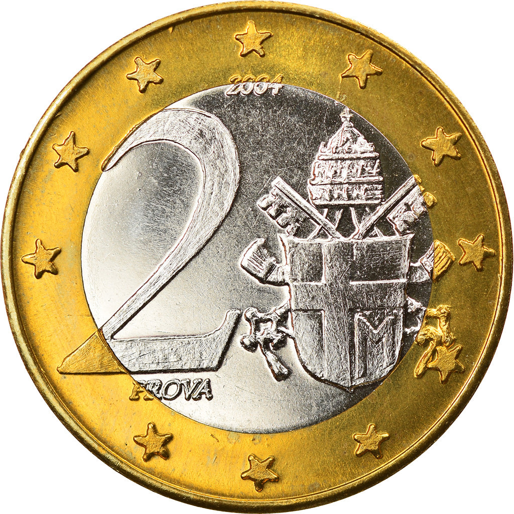 Vatican, 2 Euro, 2004, unofficial private coin, MS(63), Bi-Metallic
