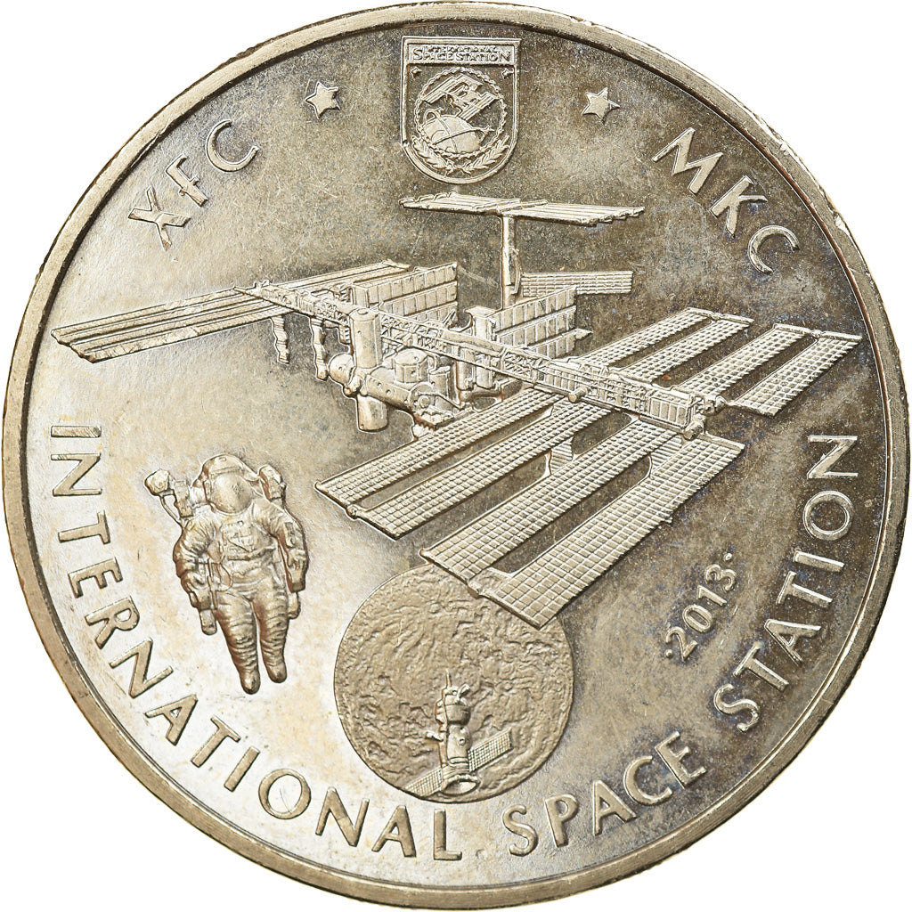 Coin, Kazakhstan, Station Spatiale Internationale, 50 Tenge, 2013, AU(55-58)