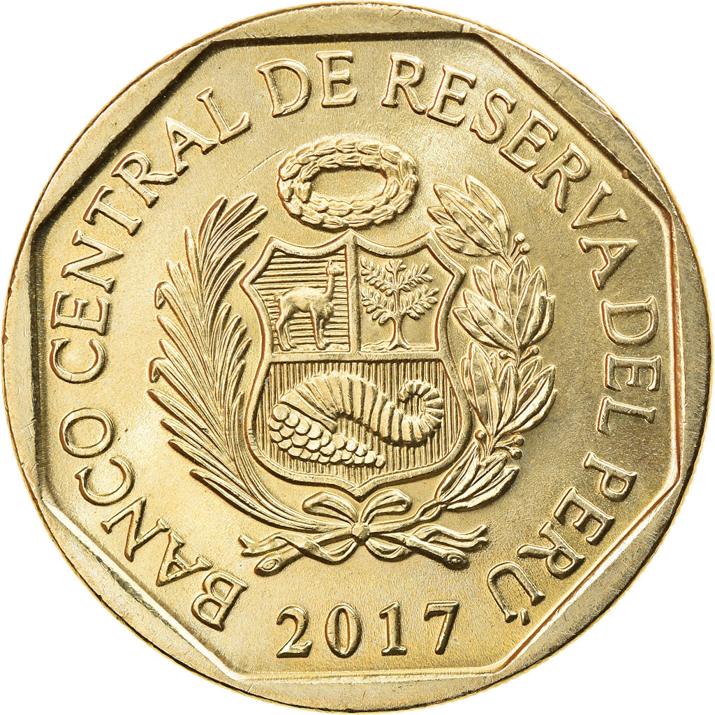 Coin, Peru, Ours à lunettes, Sol, 2017, Lima, MS(63), Cupro-nickel
