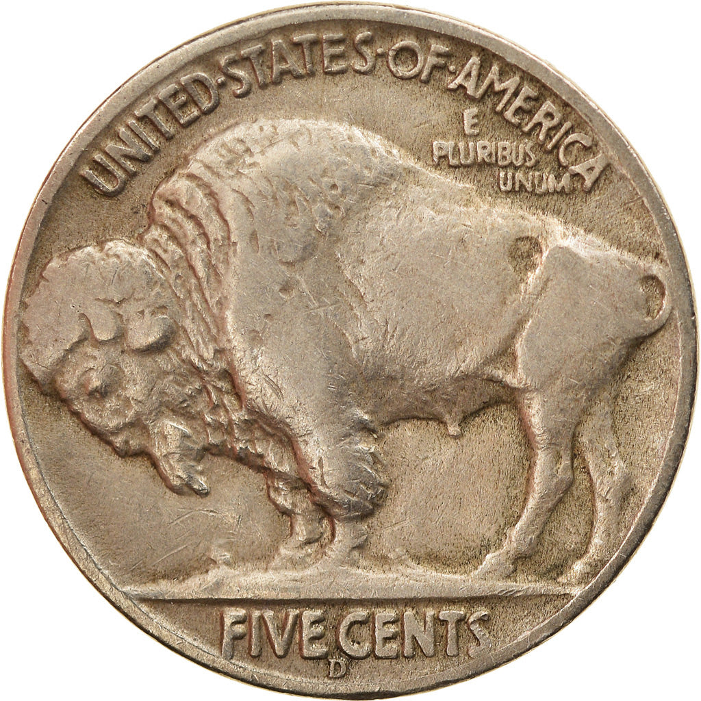 Coin, United States, Buffalo Nickel, 5 Cents, 1937, U.S. Mint, Denver