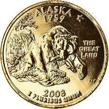 Moneta, Stati Uniti, Alaska, Quarter, 2008, U.S. Mint, Philadelphia, SPL, Rame