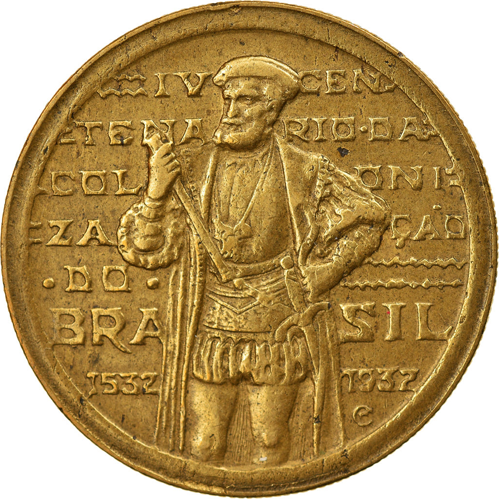 Coin, Brazil, 1000 Reis, 1932, EF(40-45), Aluminum-Bronze, KM:531