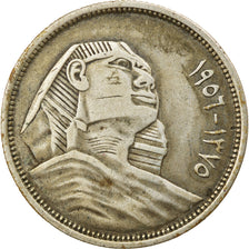 Coin, Egypt, 5 Piastres, 1956/AH1375, EF(40-45), Silver, KM:382