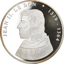 France, Médaille, Les Rois de France, Jean II, FDC, Cuivre plaqué Argent