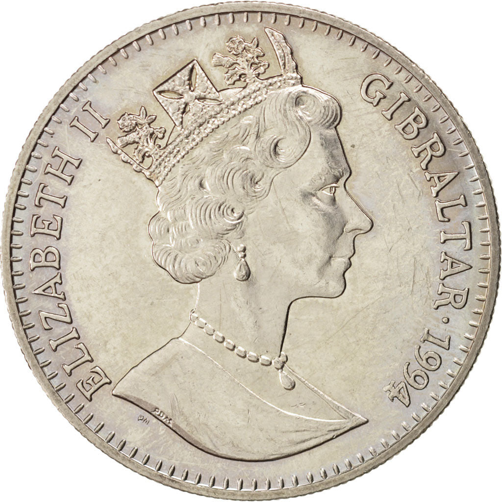 GIBRALTAR, Crown, 1994, KM #239, AU(55-58), Copper-Nickel, 38.8, 28.44