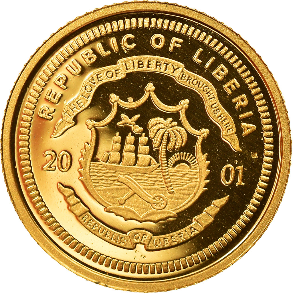 Coin, Liberia, Jeanne d'Arc, 25 Dollars, 2001, American Mint, Proof, MS(65-70)