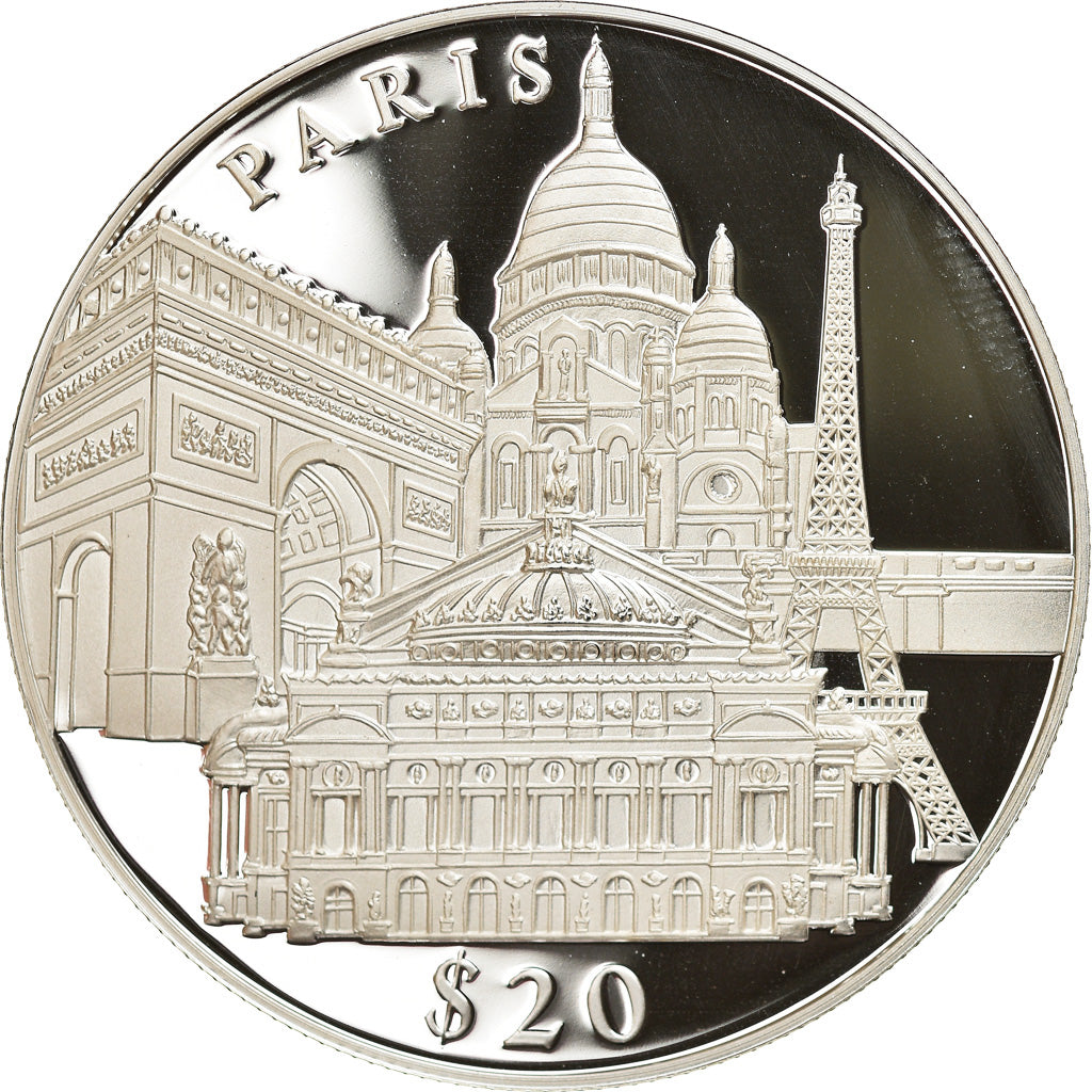 Moneta, Liberia, Paris, 20 Dollars, 2000, Proof, FDC, Argento