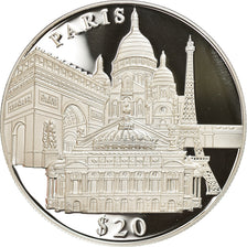 Moneta, Liberia, Paris, 20 Dollars, 2000, Proof, FDC, Argento